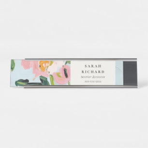 Placa De Mesa Chic Boho Cor - de - rosa azul verde pintado com c