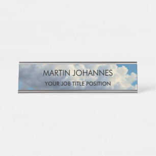 Placa De Mesa Chic Elegant Plain Na moda Blue Sky & Clouds