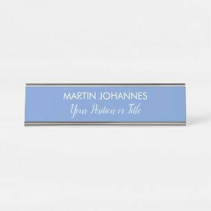 Placa De Mesa Chic Elegante Mínimo Azul-Na moda