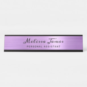 Placa De Mesa Chic Lilac Espalhado Metal Preto