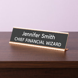 Placa De Mesa Chief Financial Wizard Personalized Name Plate