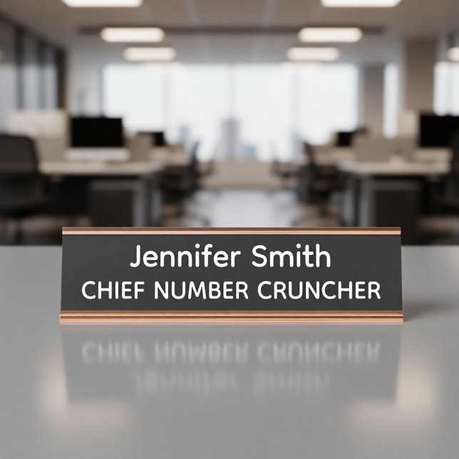 Placa De Mesa Chief Number Cruncher Personalized Name Plate (Criador carregado)
