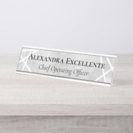 Placa De Mesa Cinza Aquarela Moderna Geométrica das Mulheres Per