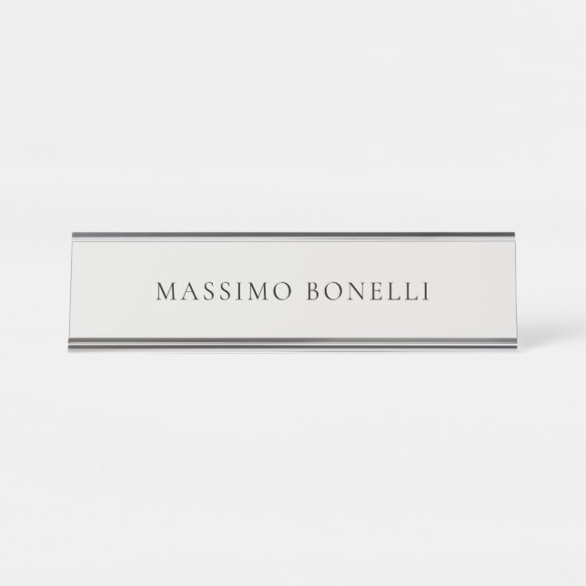 Placa De Mesa Cinza Platina Minimalista Simples Moderno (Frente)