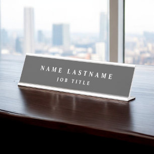 Placa De Mesa Cinza White Modern Elegant Professional Classy
