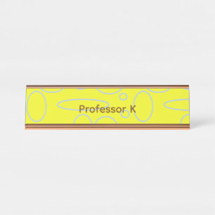 Placa De Mesa Círculos Amarelos e Loops do Professor