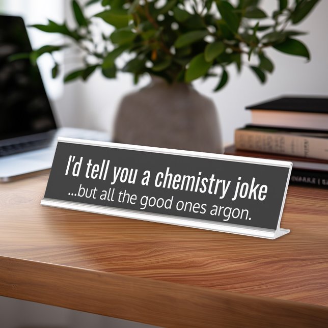 Placa De Mesa Citação do professor de química engraçado - argon (Funny Desk Name Plate - Great Teacher Appreciation Gift or Classroom Decor)