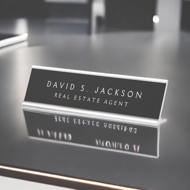 Placa De Mesa Classe Profissional Elegante Moderno Branco Negro (Criador carregado)