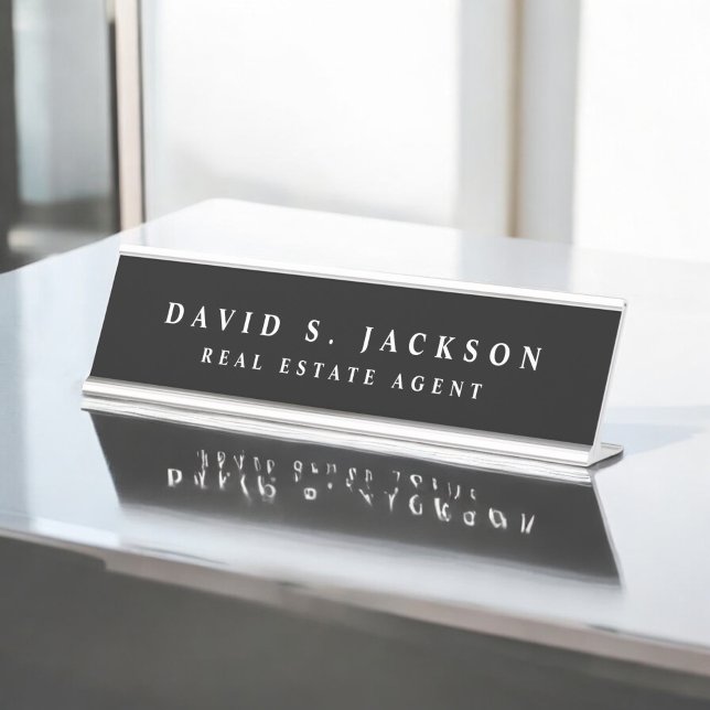 Placa De Mesa Classe Profissional Elegante Moderno Branco Negro (Criador carregado)