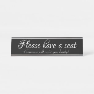 Placa De Mesa Clássico, Luxuoso "Por favor, sente-se"