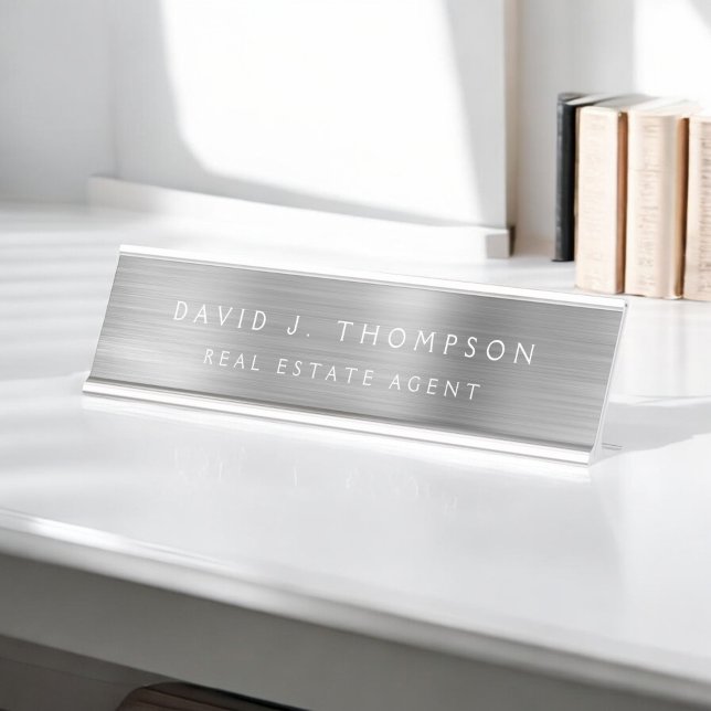 Placa De Mesa Classy Modern Executive Silver Professional (Criador carregado)
