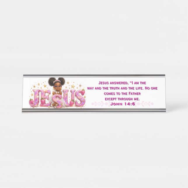 Placa de Mesa com Escritura StarBerry™ "JESUS" (Frente)