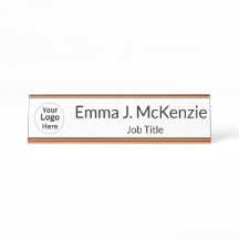 Placa de Mesa com Logotipo e Nome Personalizado pa