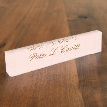 Placa de Mesa com Nome Personalizado Moderno e Ele