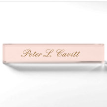 Placa de Mesa com Nome Personalizado Moderno e Ele