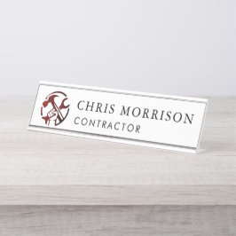 Placa De Mesa Construction Business Marketing Logo