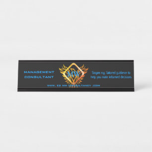 Placa De Mesa Consultante, quadro do diamante e chama Phoenix,