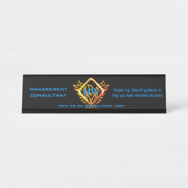 Placa De Mesa Consultante, quadro do diamante e chama Phoenix, (Frente)