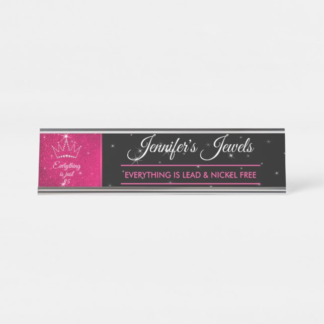 Placa De Mesa Consultor de joias Black Pink (Frente)