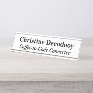 Placa De Mesa Conversor de Café para Código Branco e Divertido