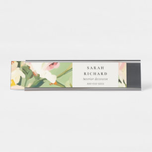 Placa De Mesa Cor de rosa verde pintada cor-de-rosa chic boho