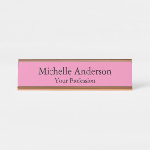 Placa De Mesa Cor Rosa Professional Moderno Simples