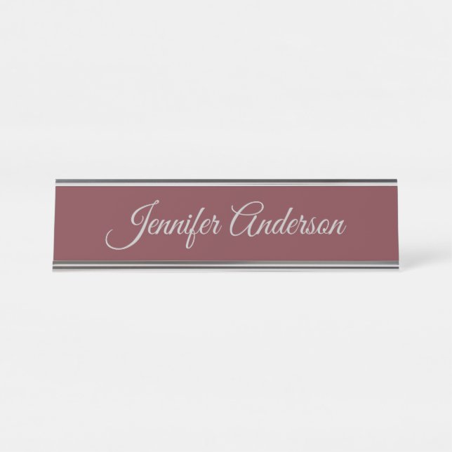 Placa De Mesa Cores de Vinho Elegante Personalizadas (Frente)