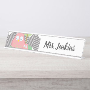 Placa De Mesa Coruja Fora Coruja Elementar Professores Nome Plac