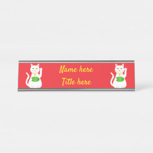 Placa De Mesa Costume De Gato De Sorte Oriental