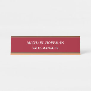 Placa De Mesa Creative Carmine Red Minimalist Classical Italic