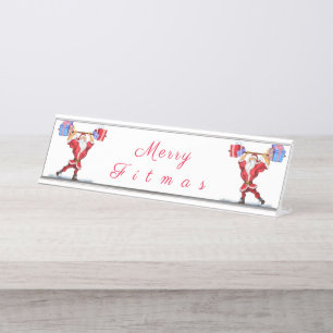Placa De Mesa Criador de Porcos Papai Noel com presentes de Nata