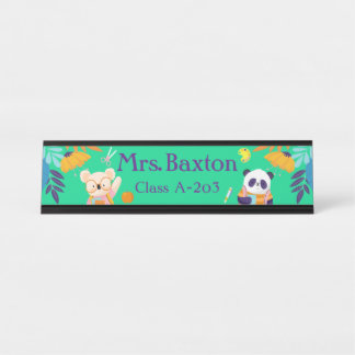 Placa De Mesa Crianças de Sala de Aula Selva de Animais de Corte