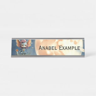 Placa De Mesa Criatura Fantástica Enluarada Fofa
