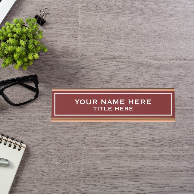 Placa De Mesa Crie o seu (Customize and personalize the name plate with your name and title.)