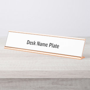 Placa De Mesa Crie seu Ouro Rosa Longo Personalizado