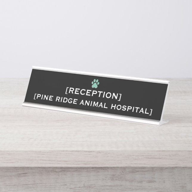 Placa De Mesa Custom Office Reception Name Plate | VET & Medical (Frente)