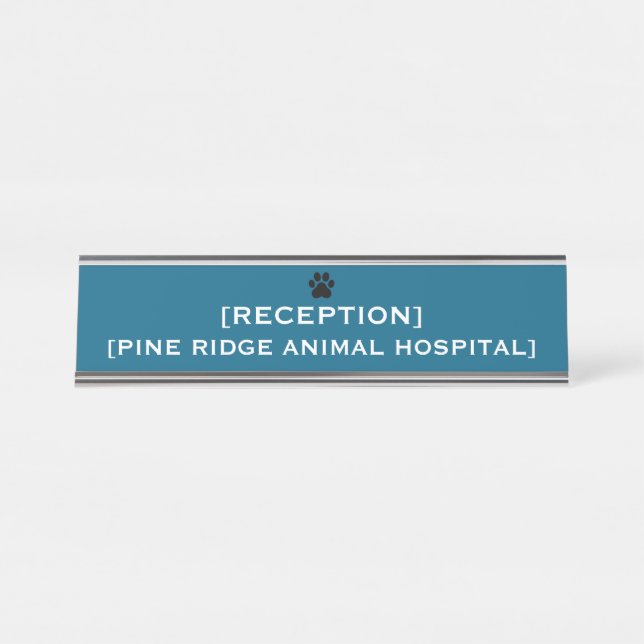 Placa De Mesa Custom Office Reception Name Plate | VET & Medical (Frente)