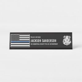 Placa De Mesa Custom Police Officer Department Thin Blue Line