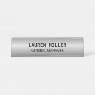 Placa De Mesa Customizável de prata elegante