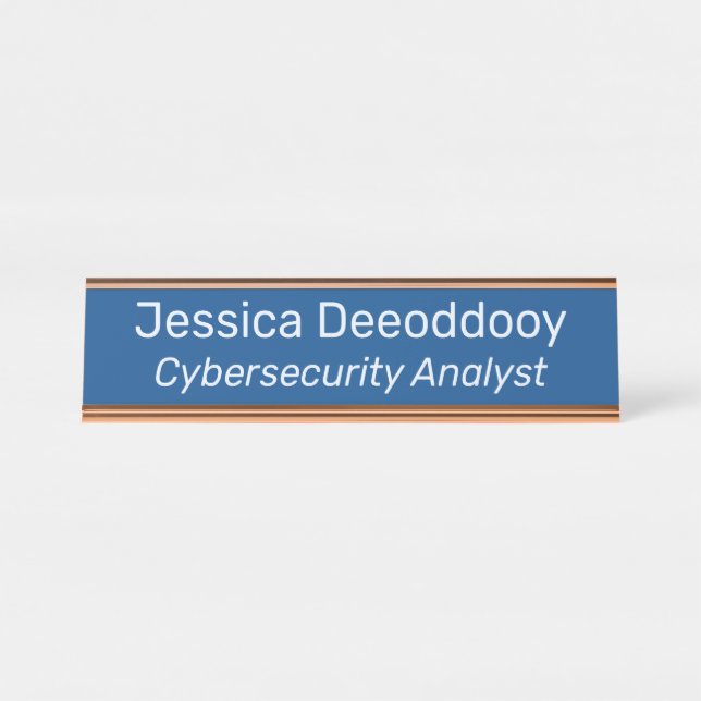 Placa De Mesa Cybersecurity Analyst Blue (Frente)