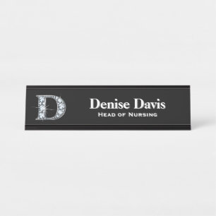 Placa De Mesa D Faux Diamond Desk Nameplate