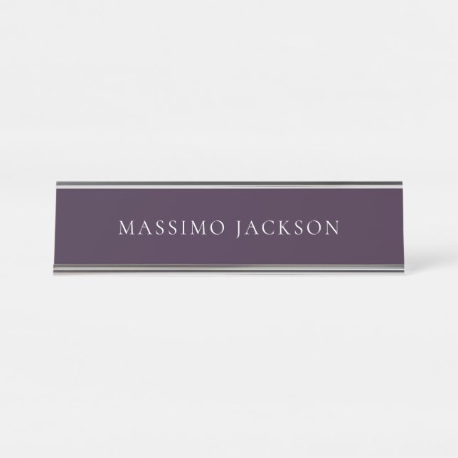Placa De Mesa Dark Purple Minimalist Plain Modern  (Frente)