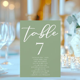 Placa de Mesa de Casamento Sage Green Typografia w