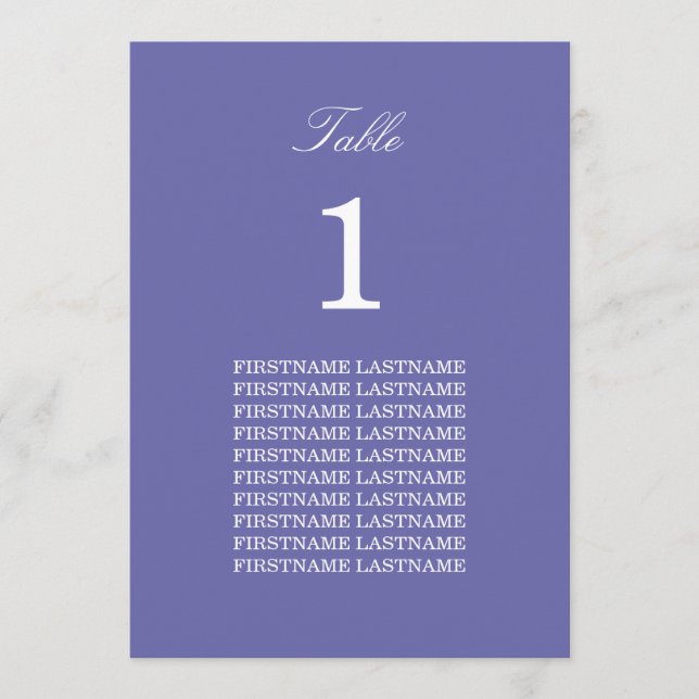 Placa de Mesa de Lavanda de Nomes de Convidado (Frente)