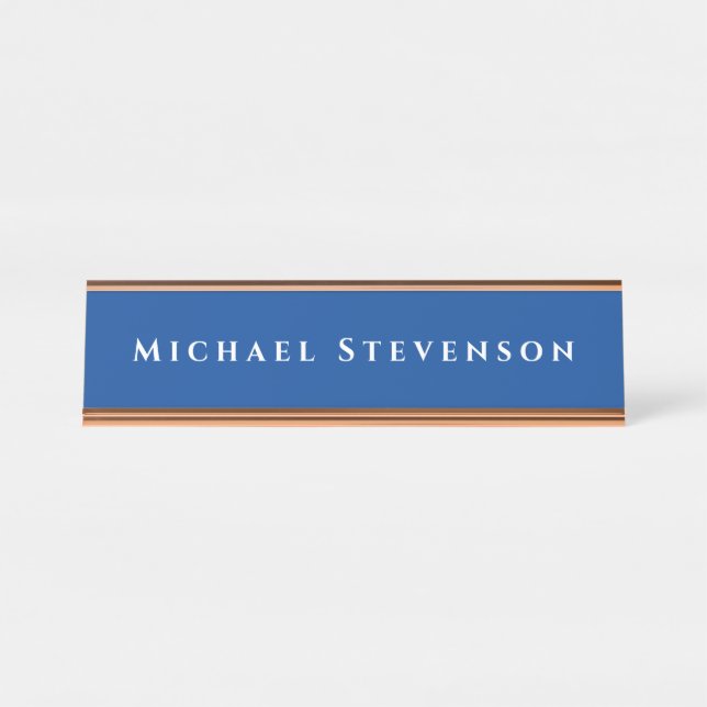 Placa De Mesa Deep Blue Trendy Modern Professional (Frente)