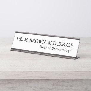Placa De Mesa Dermatologia Simples Preta e Branca Endereço Médic