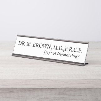 Placa De Mesa Dermatologia Simples Preta e Branca Endereço Médic