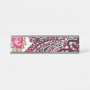 Placa De Mesa Design decorativa com vermelho vívido e alfinete