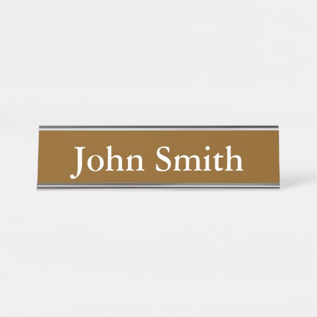 Placa De Mesa Desk Name Plate, Standard (2" x 8"), Silver (Frente)