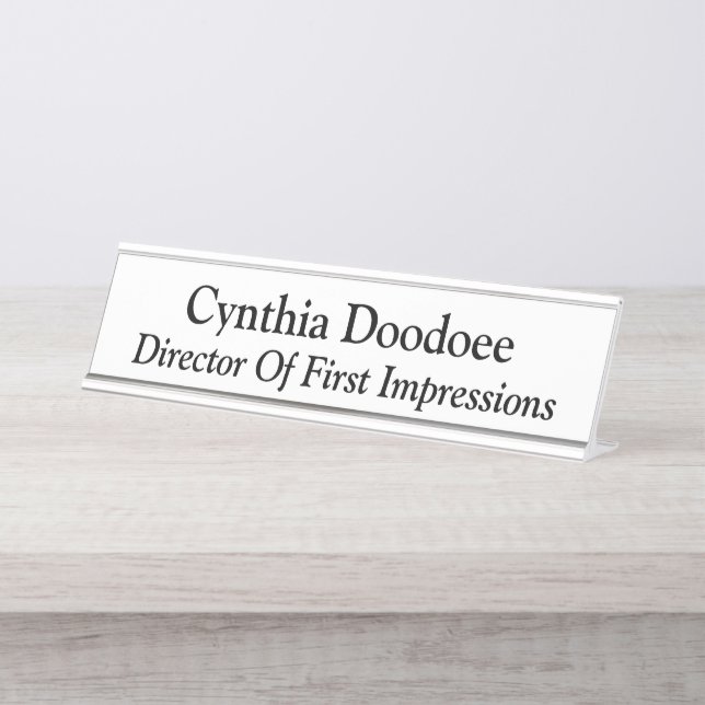 Placa De Mesa Diretor De Primeiras Impressões Branco (Frente)
